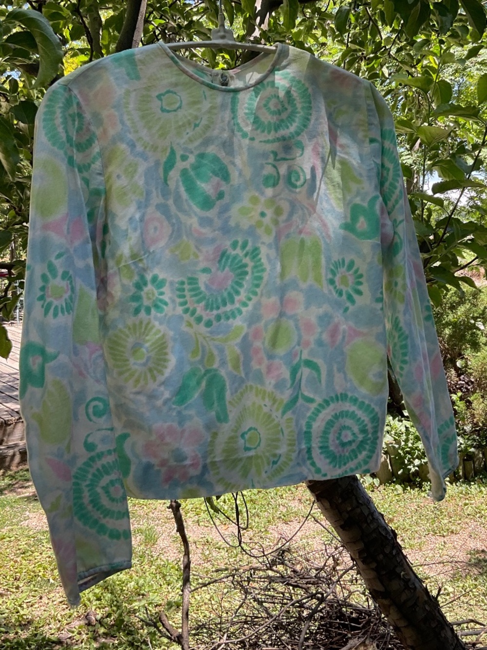 Hand-Made 1960’s Tie*Dye LS Art Blouse